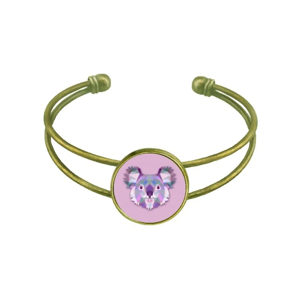 Australia Koala Image Cartoon Illustration Bracelet Bangle Retro Open Cuff Jewelry
