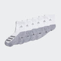 adidas Youth Kids-Boy's/Girl's Cushioned Quarter Socks (6-Pair), White/ White - Grey Marl/ Grey/ Light Onix/ Clear Grey/ B, Medium
