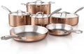 Homaz life Pots and Pans Set  Tri-Ply Stainless Steel Hammered Kitchen Cookware  Induction Compatible  Dishwasher and Oven Safe  Non-Toxic  Professional Grade Cooking Sets  10-Piece  Silv