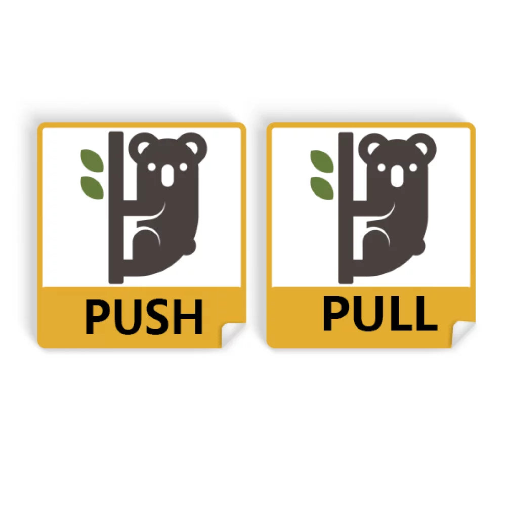 Outline Australia Koala and Eucalypt Push Pull Door Sign Vinyl Stickers Shop