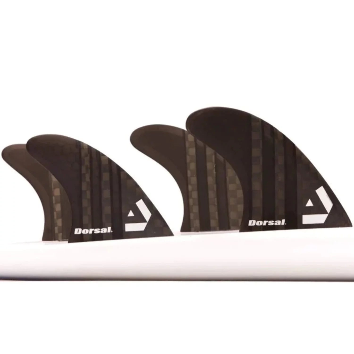 DORSAL Carbon Hexcore Quad Surfboard Fins (4) Honeycomb FCS Compatible Black