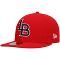 Men's New Era Red Louisville Bats Authentic Collection Road 59FIFTY Fitted Hat