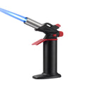 VACUSHOP Large Culinary Butane Torch with Gauge, Safety Lock, Adjustable Flame, Guard- Refillable Kitchen Blow Torch Lighter for Creme Brulee, BBQ, Baking, Soldering, Crafts