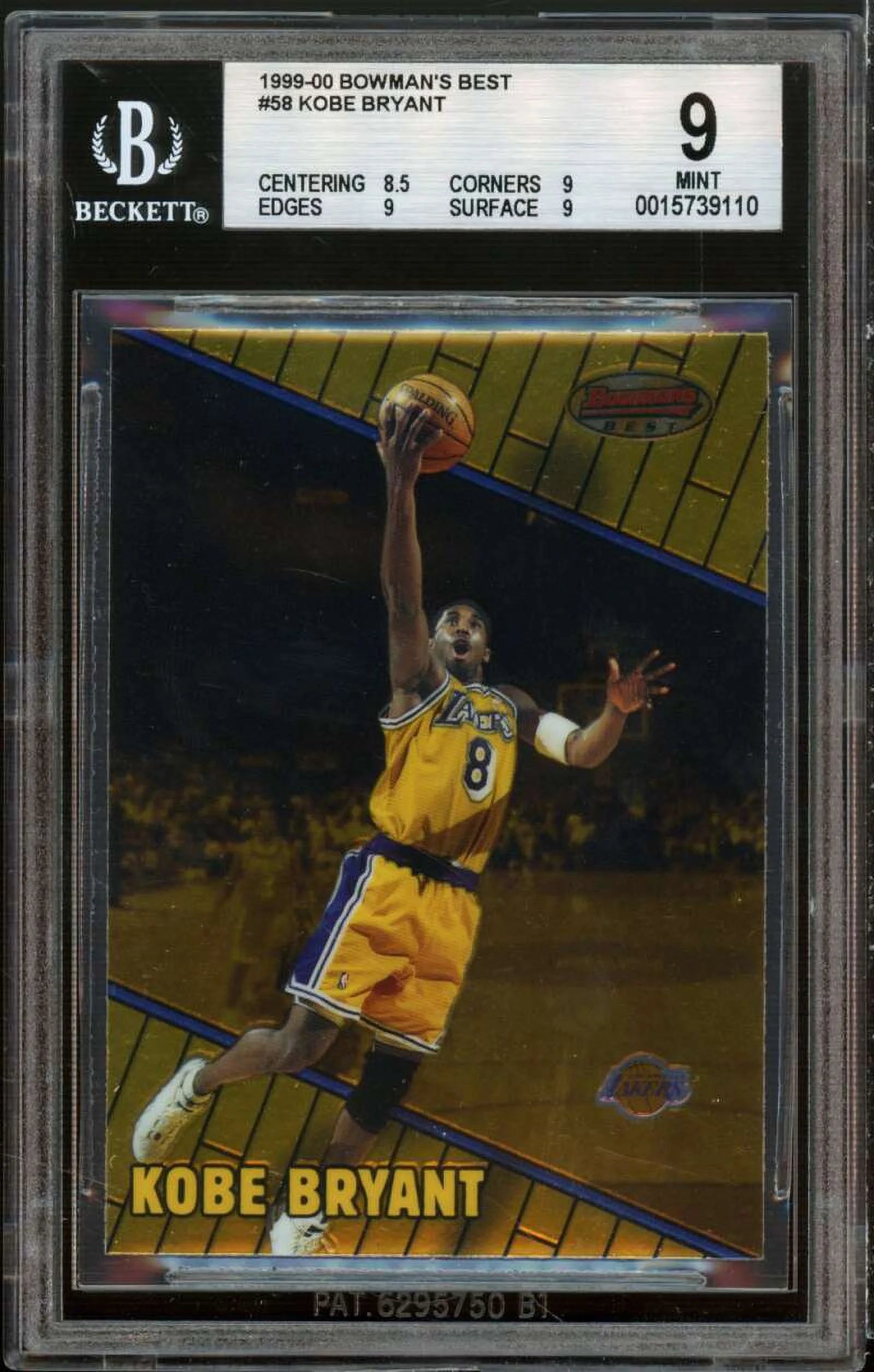 Kobe Bryant Card 1999-00 Bowman's Best #58 BGS 9 (8.5 9 9 9)
