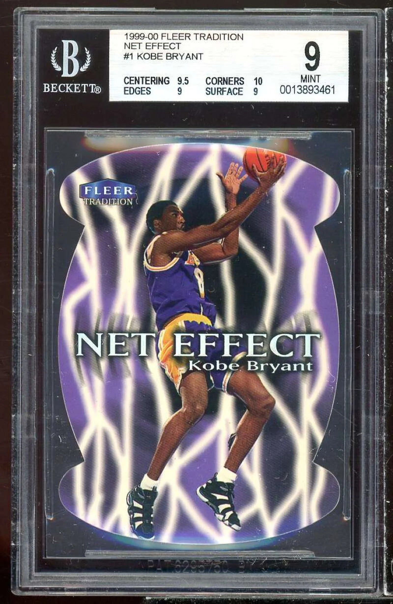Kobe Bryant Card 1999-00 Fleer Tradition Net Effect #1 BGS 9 (9.5 10 9 9)