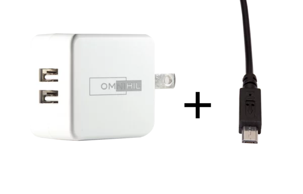 OMNIHIL Replacement 2-Port USB Charger+(15FT)MICRO-USB for Esky Emergency Weather Radio-(ES-CR01)