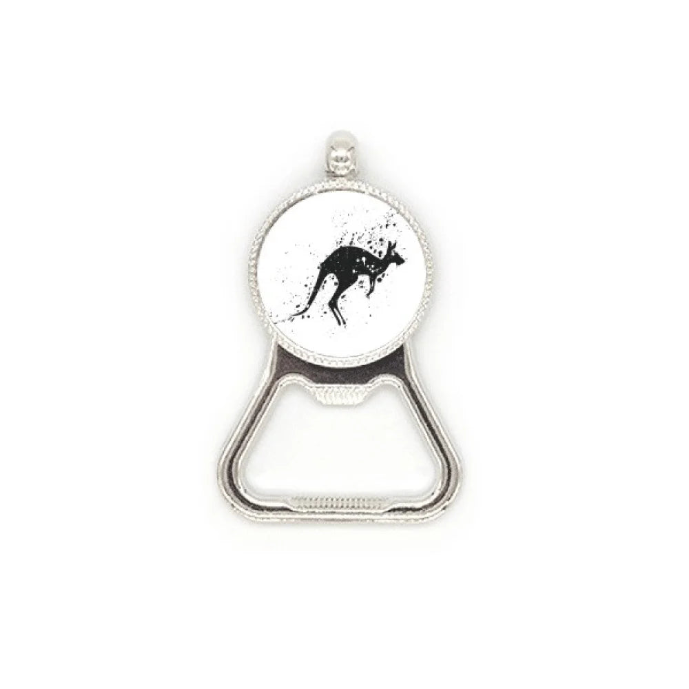 Australia Koala Kangaroo Outline Illustration Metal Beer Bottle Cap Opener Duty Stainless Steel
