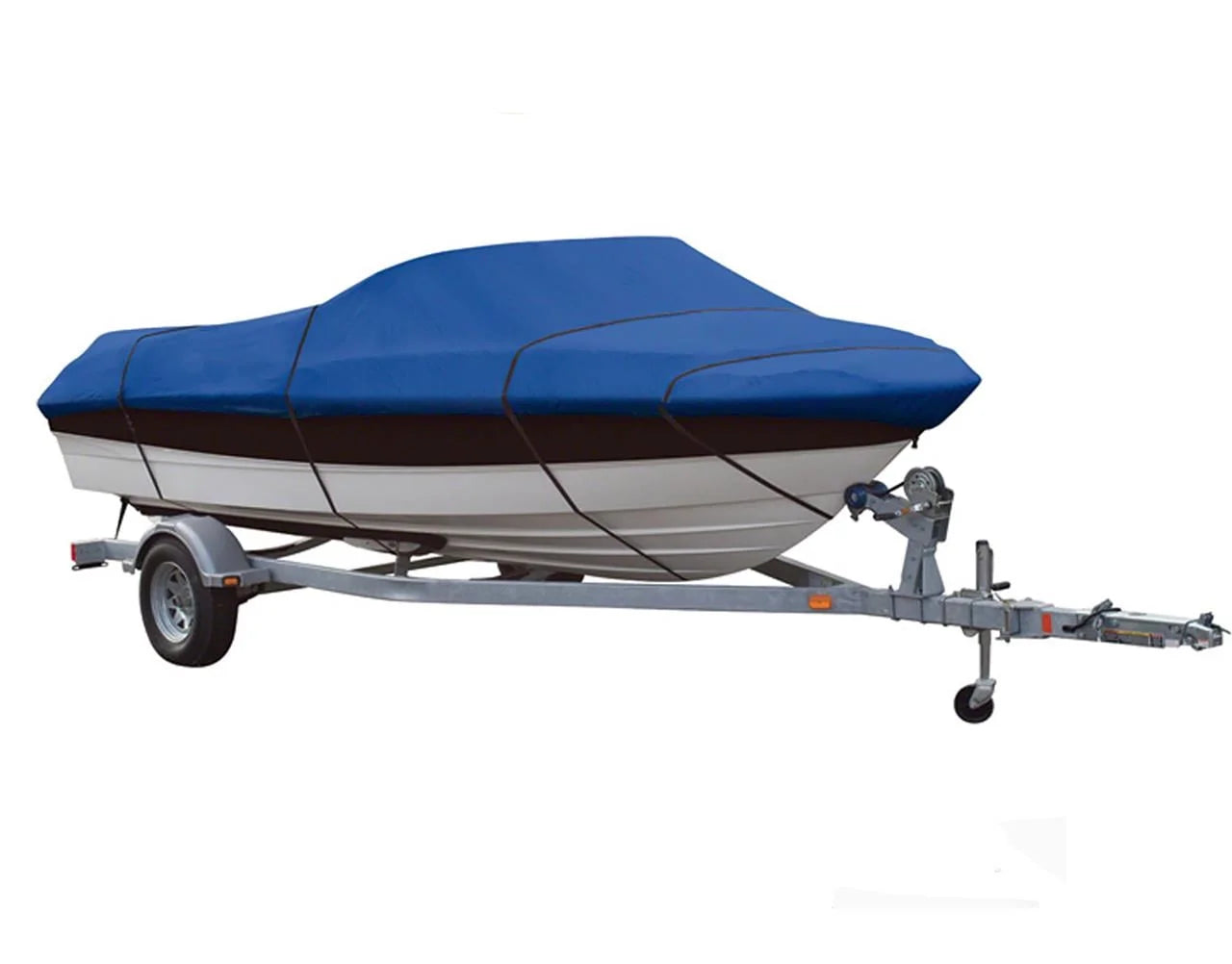 BLUE, GREAT QUALITY BOAT COVER Compatible for AEROCRAFT MALIBU O/B ALL YEARS