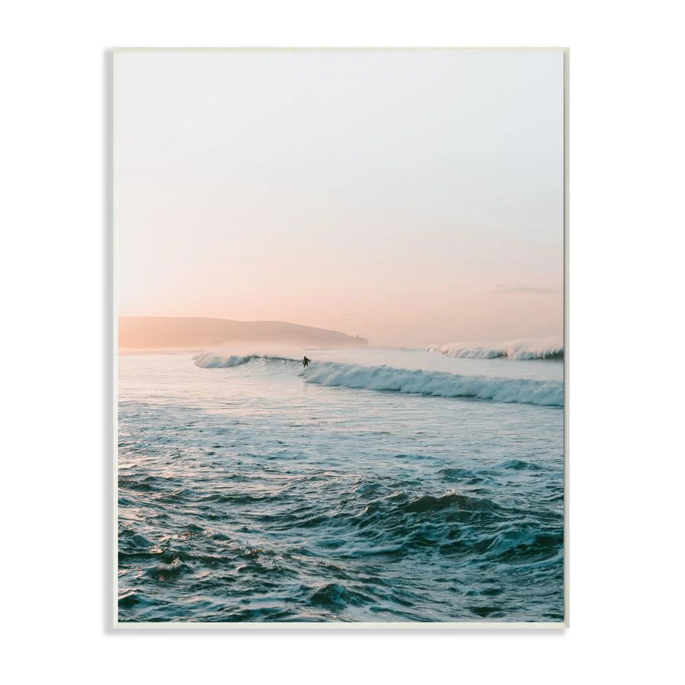 Stupell Industries Surfing the Tide Beach Wave Photograph Designed by Unsplash