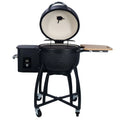 MADETEC 24 Ceramic Pellet Grill with 19.6 diameter Gridiron Double Ceramic Liner 4-in-1 Smoked Roasted BBQ Pan-roasted for Outdoors Patio,Black