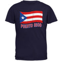 Distress Flag Puerto Rico Mens T Shirt Navy MD