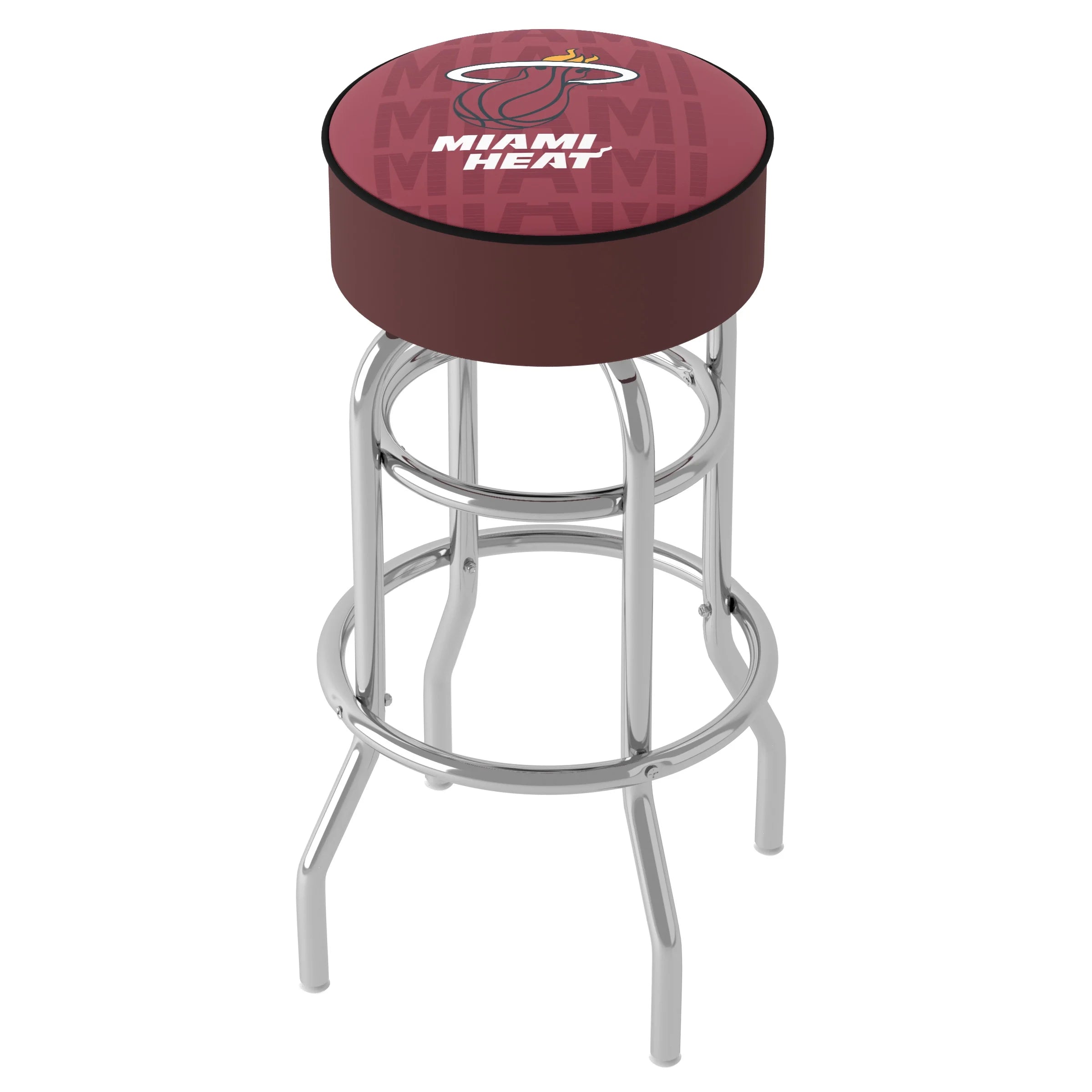 Trademark Gameroom Miami Heat City Bar Stool with Padded Seat