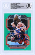 Stone Cold Steve Austin WWE Autographed 2022 Panini Prizm Green Prizms #192 Beckett Fanatics Witnessed Authenticated Card - Fanatics Authentic Certified