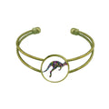 Australia Kangaroo Colored Drawing Illustration Bracelet Bangle Retro Open Cuff Jewelry
