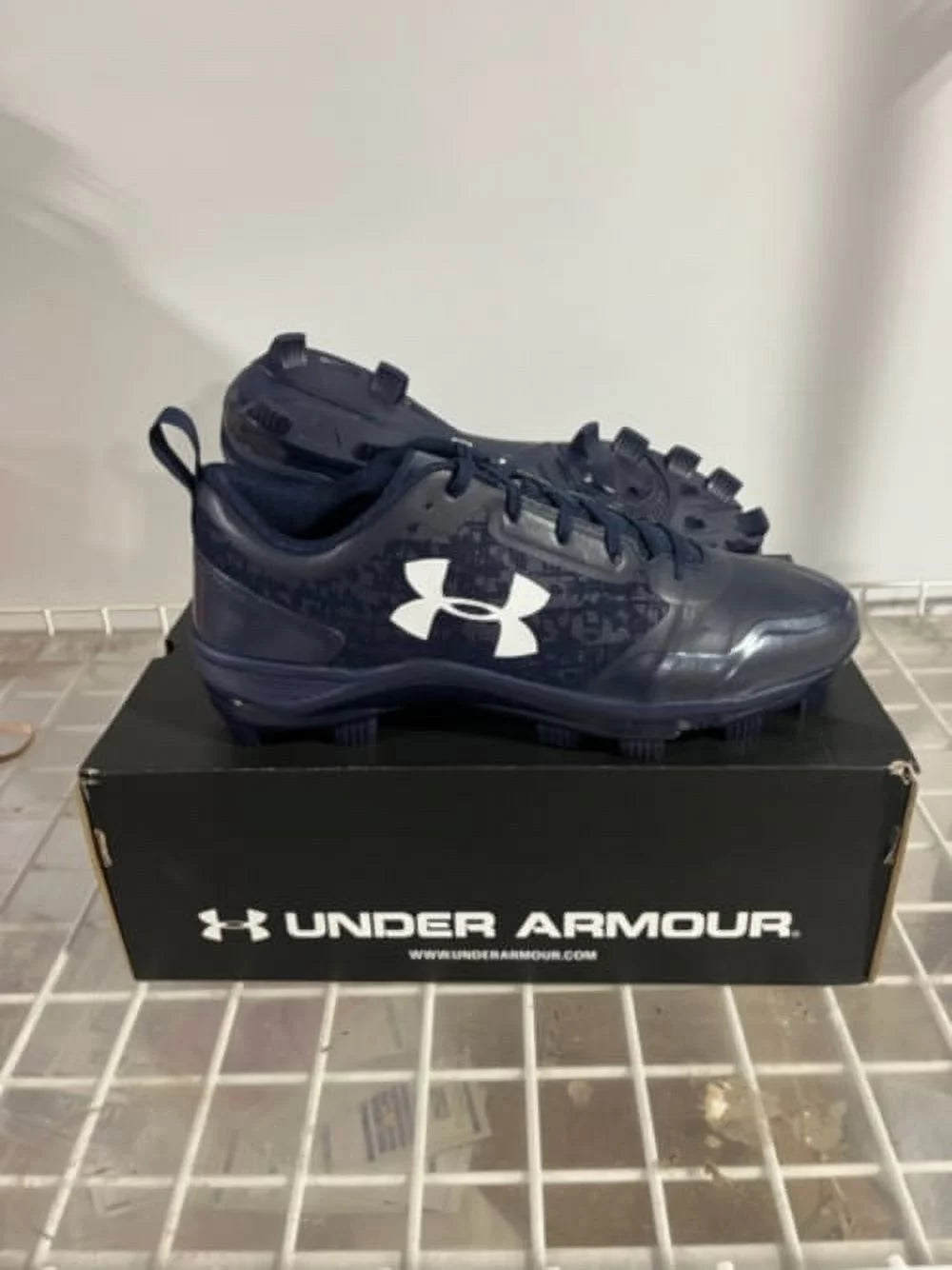 NEW Under Armour Team Heater Low TPU Baseball Cleats Navy Sz 11.5