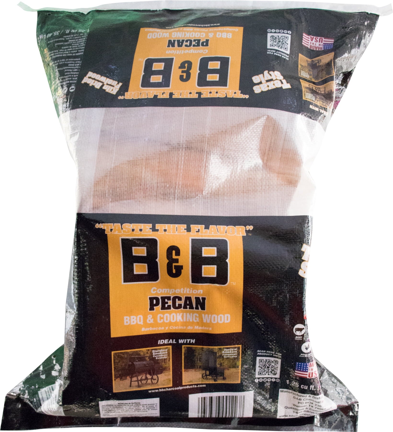 B&B Pecan BBQ & Cooking Wood, 1.25 Cu. Ft.