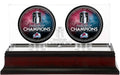 Colorado Avalanche 2022 Stanley Cup Champions Mahogany Two Hockey Puck Logo Display Case - Fanatics Authentic Certified