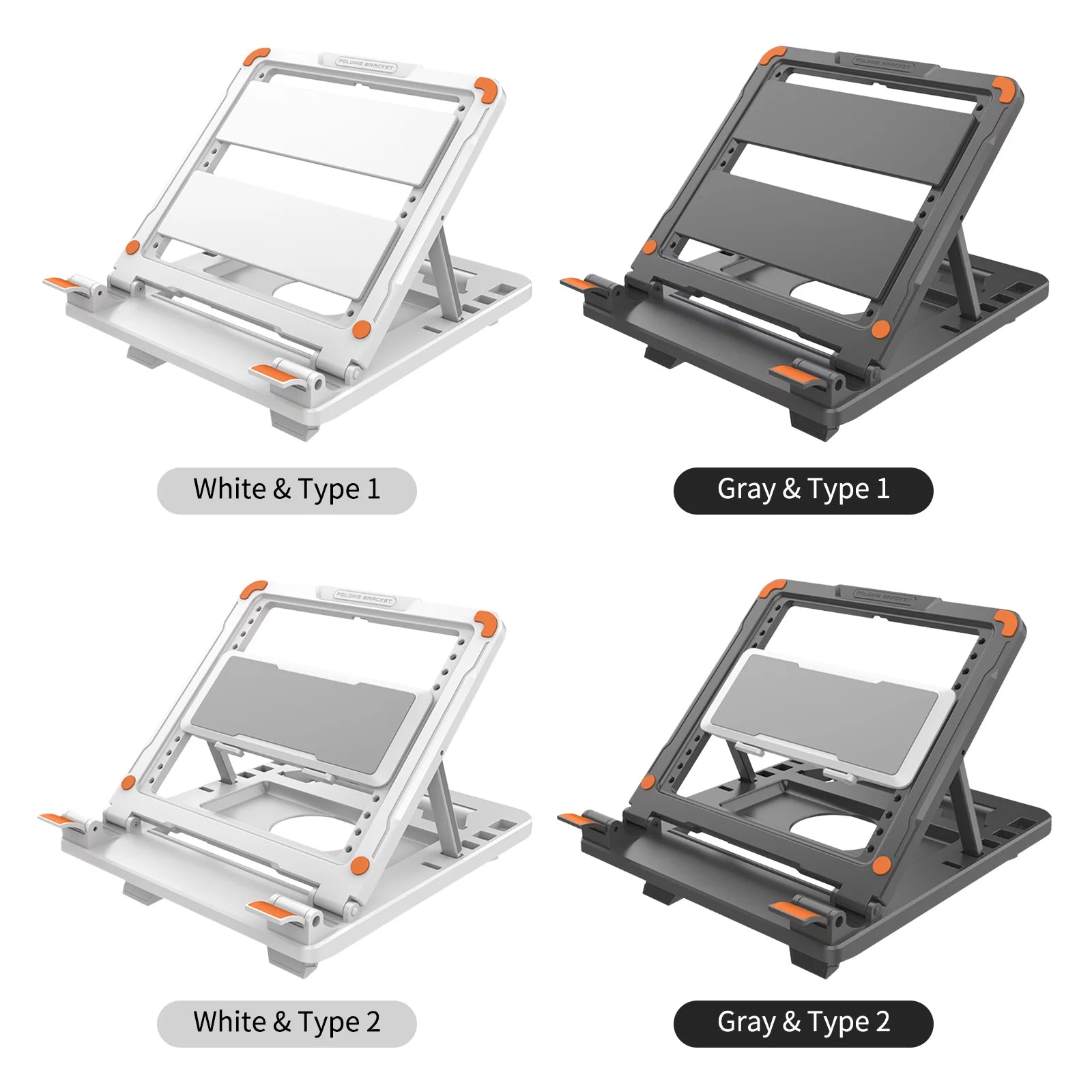 Anself Laptop Stand with Cooler, Foldable Notebook Riser, Height Adjustable Laptop Elevator with Built-in Cooling Fan