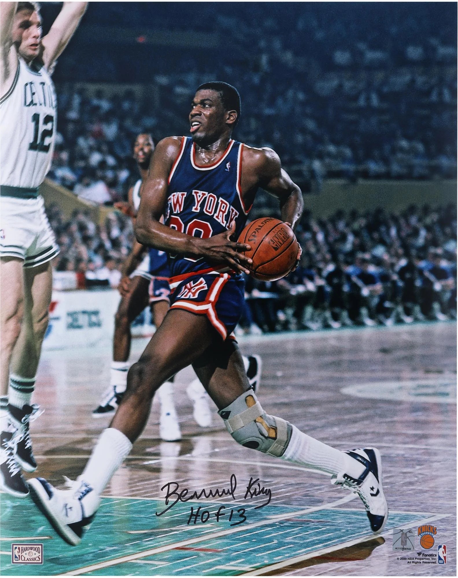 Bernard King New York Knicks Autographed 16 x 20 Driving Vs. Boston Celtics Photograph with HOF 13 Inscription - Fanatics Authentic Certified
