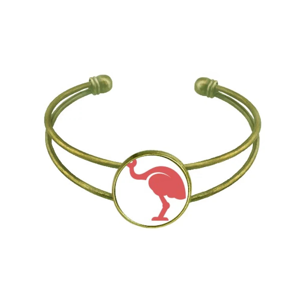 Australia Ostrich Retro Style Red Illustration Bracelet Bangle Retro Open Cuff Jewelry