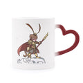 Monkey King Travel Notes Heat Sensitive Mug Red Color Changing Stoneware Cup