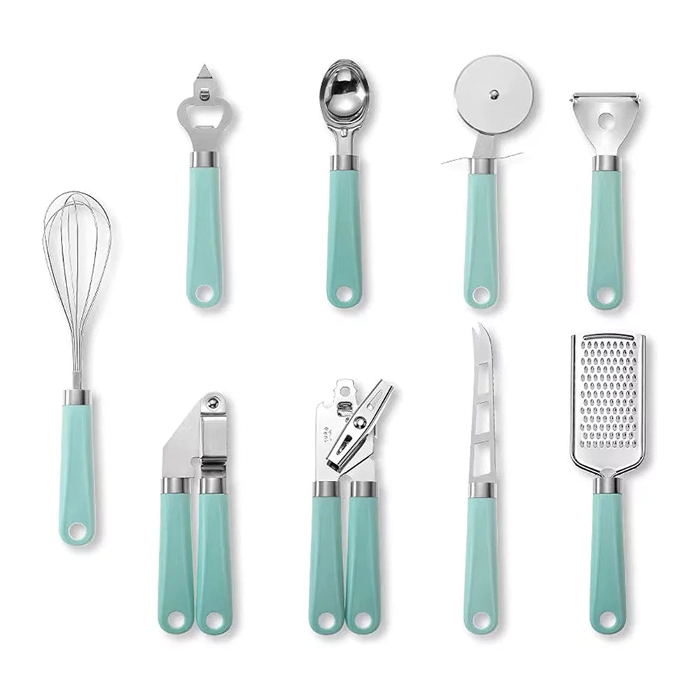 axGear Cooking Utensils 9 Pieces Kitchen Tool Set Stainless Steel Kitchen Gadgets