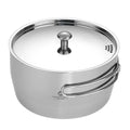 CAMPINGMOON Portable Picnic Cookware - Stainless Steel Pot for Camping and Travel