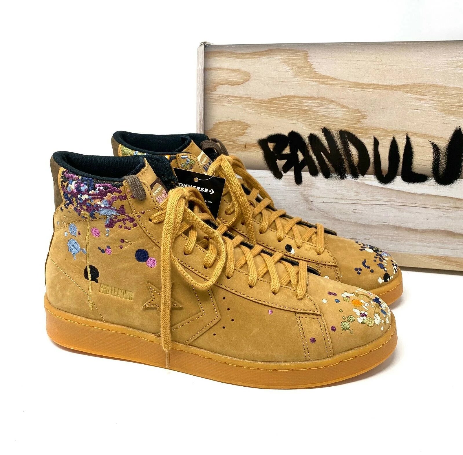 Converse X Bandulu Shoes Pro Leather Mid Honey Brown Boot Suede Sneaker Men