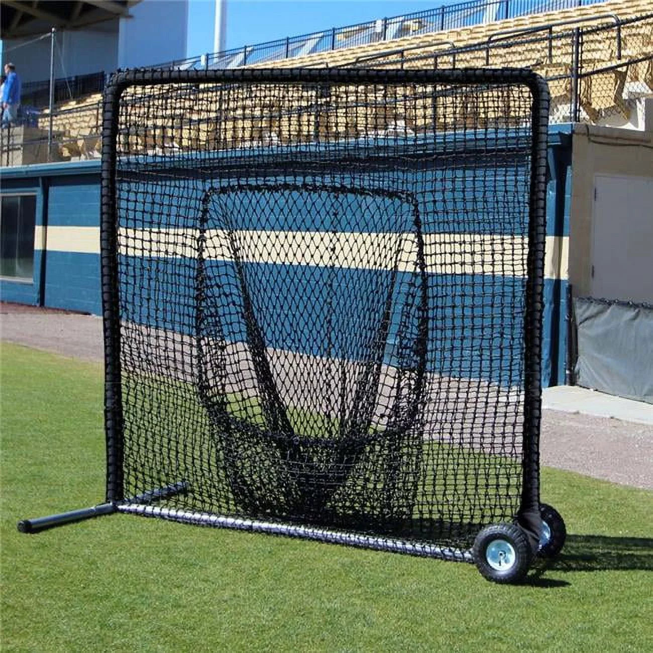 Cimarron Sports CMHW-7x784PSockNFWP 7 x 7 ft. No.84 Premier Sock Net & Frame with Wheels & Padding