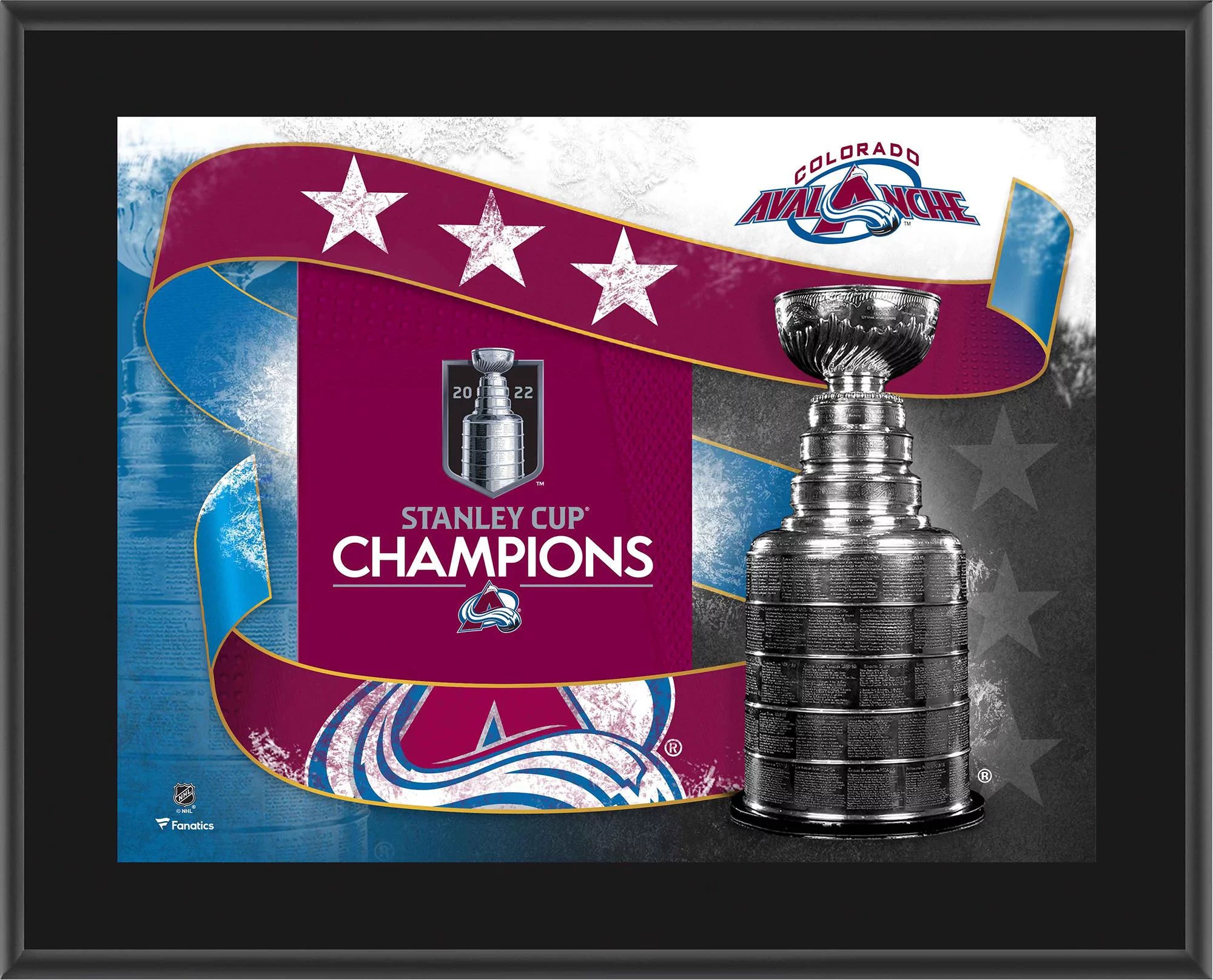 Colorado Avalanche 2022 Stanley Cup Champions 10.5 x 13 Champions Logo Sublimated Plaque