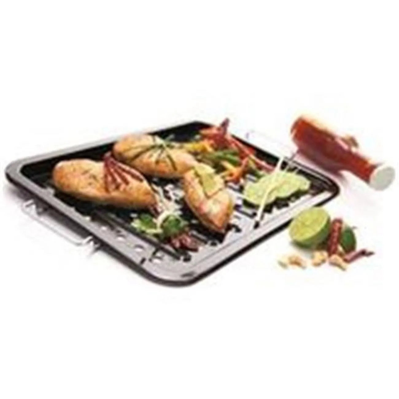 GrillPro Grill Topper, Stainless Steel Handle, Porcelain Coated