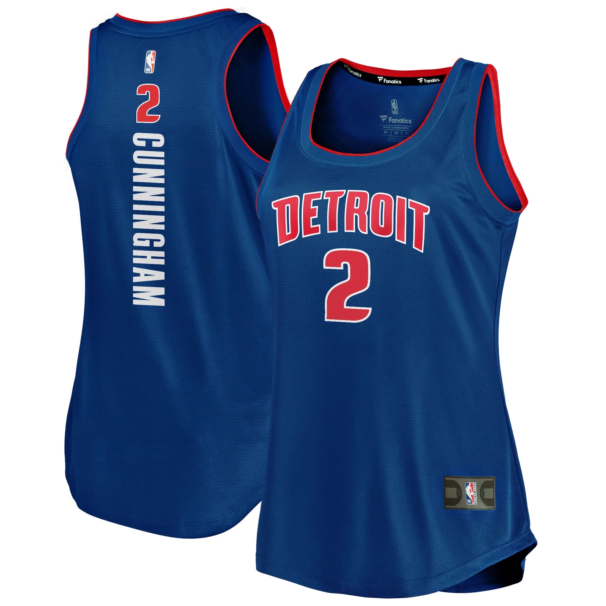 Women's Fanatics Branded Cade Cunningham Blue Detroit Pistons Fast Break Tank Jersey - Icon Edition