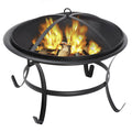 ZenStyle 22 Round Wood Steel Finish Metal and Pine Fire Pit