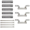 4 BBQ Gas Grill Tube Burner, 5 Heat Shield Plate Tent & 3 Burner Crossover Tube Replacement Parts for Brinkmann 810-8411-5 - Compatible Barbeque Pipe Burners, Carry Over Channel Tube, Flame Tamer