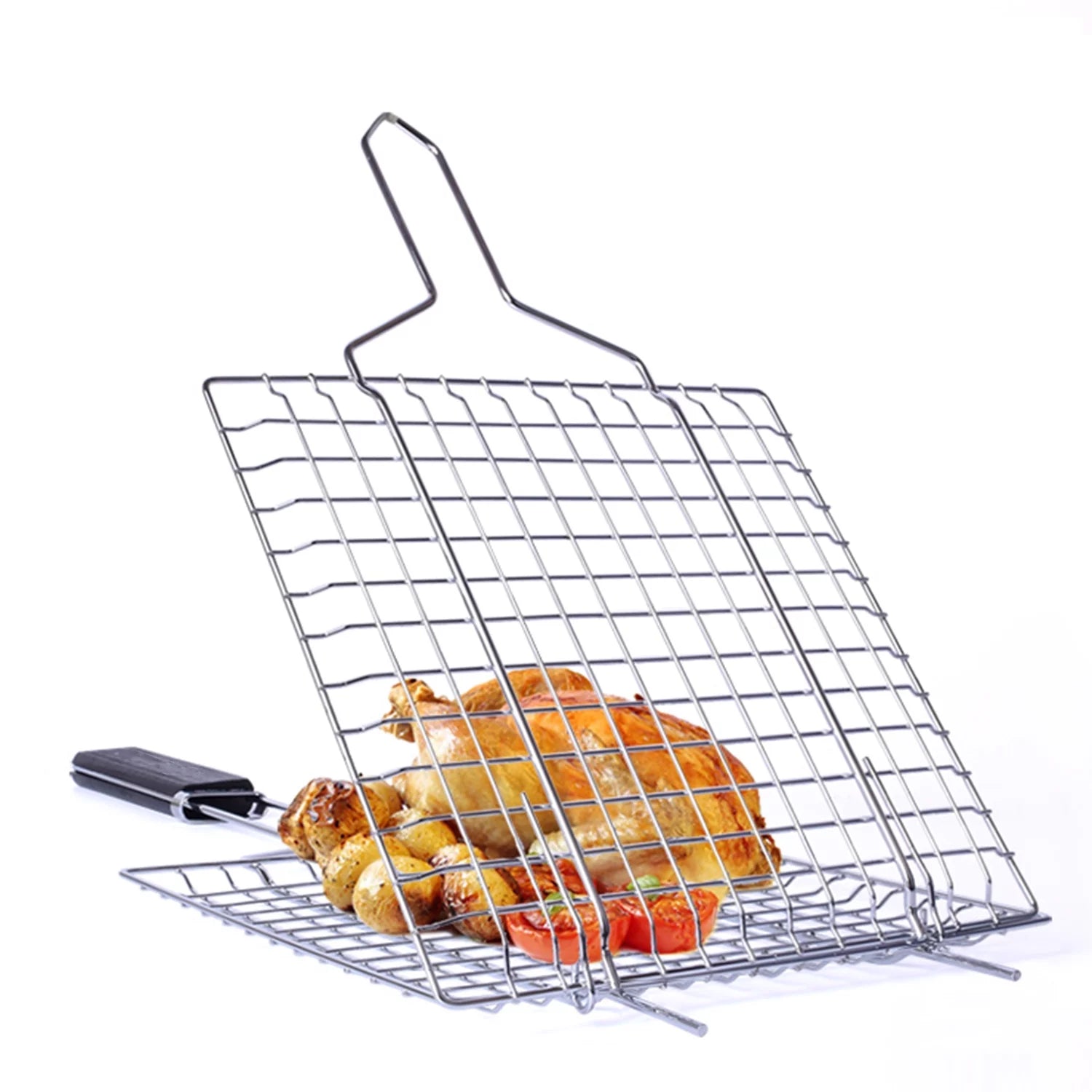 ammoon Barbecue Basket Non Stick Grill BBQ Tools for Meats Fish Vegetables Steak