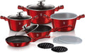 Berlinger Haus Kitchen Cookware Sets 13 Piece  Nonstick Cookware Set  Turbo Induction Based Pots and Pans Set with Plastic lids  Cooking Set with Soft-Touch Handles