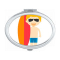 Surfing Australia Cartoon Mirror Portable Fold Hand Makeup Double Side Glasses