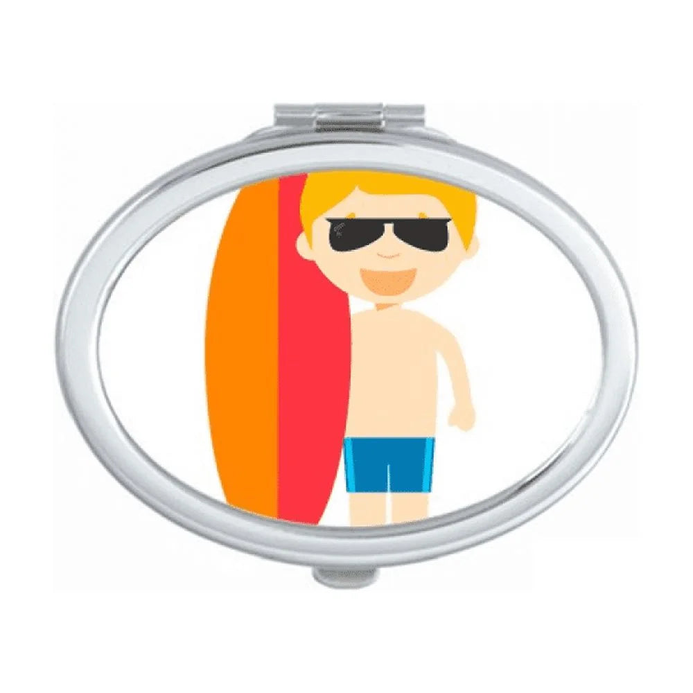 Surfing Australia Cartoon Mirror Portable Fold Hand Makeup Double Side Glasses