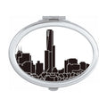 Australia City Landmark Skyscrapers Outline Mirror Portable Fold Hand Makeup Double Side Glasses