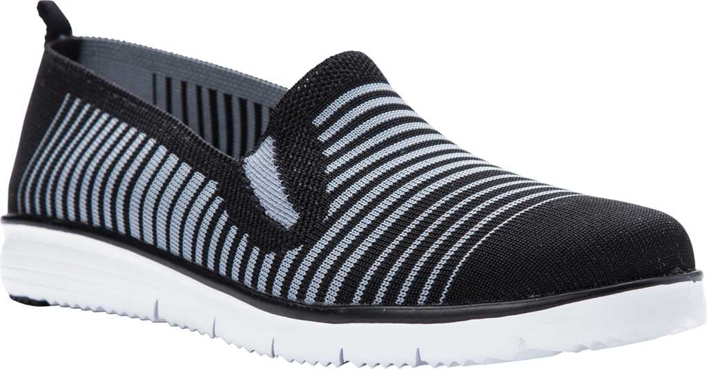 Women's Propet Travel Fit Slip On Sneaker Black/Grey Knit Mesh 9.5 2A