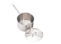 CRESTWARE Stainless Steel Sauce Pan with Lid, 3-1/2 Quart - Durable Cooking Pot, 8 Inch Width, 1.5mm Gauge - Ideal Kitchen Pot for Sauces, Silver, Model SSPAN3WC