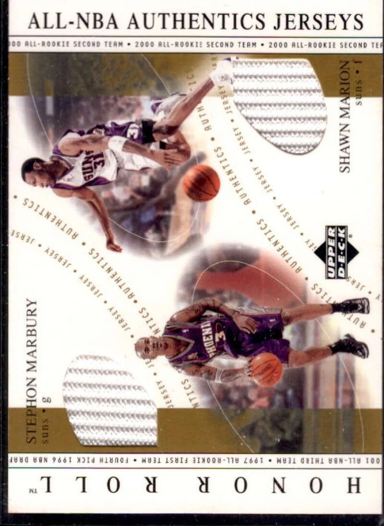 Marbury/Marion 2001-02 Upper Deck Honor Roll All-NBA Authentic Jersey Combo #SM
