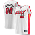 Men's Fanatics Branded White Miami Heat Fast Break Custom Replica Jersey - Association Edition