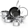 Stainless Steel Pots and Pans Set  en Nonstick 3-Ply Kitchen Cookware Sets  Induction Cookware Set  Dishwasher &amp; Oven Safe Pans for Cooking  11-Piece Cookware Sets  Gifts for Men Wome