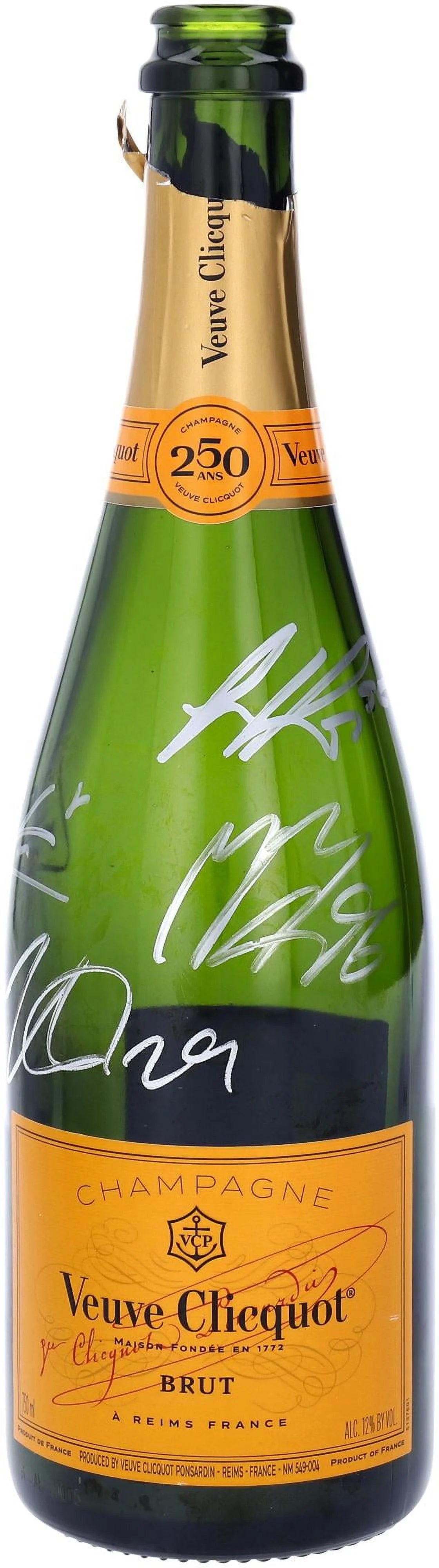 Colorado Avalanche Autographed 2022 Stanley Cup Champions Locker Room Celebration Champagne Bottle with 4 Signatures - NHL Auctions Exclusive - Fanatics Authentic Certified