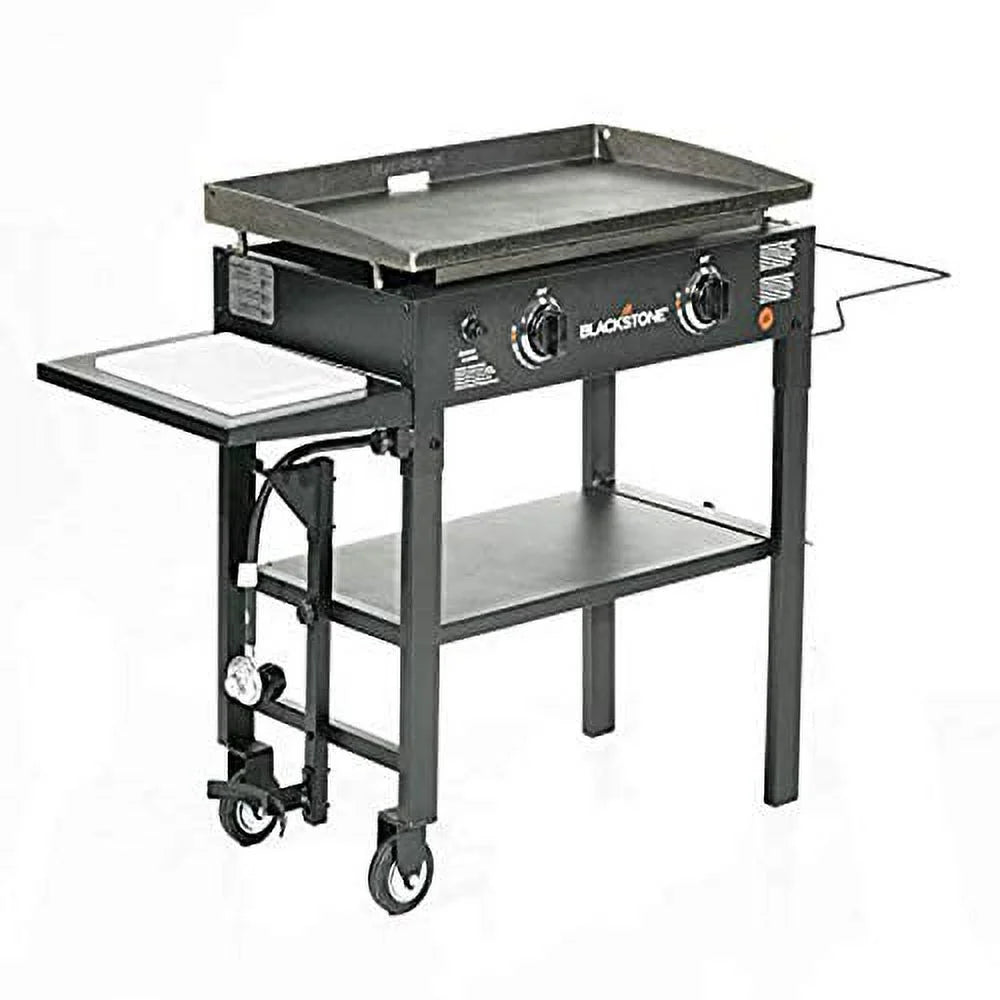 Blackstone 2-Burner 28¡± Griddle with Built-in Cutting Board and Garbage Holder, Black, Propane
