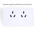 Australian regulations graffiti WIFI smart socket 15A glass panel double plug APP settings open and close the background light