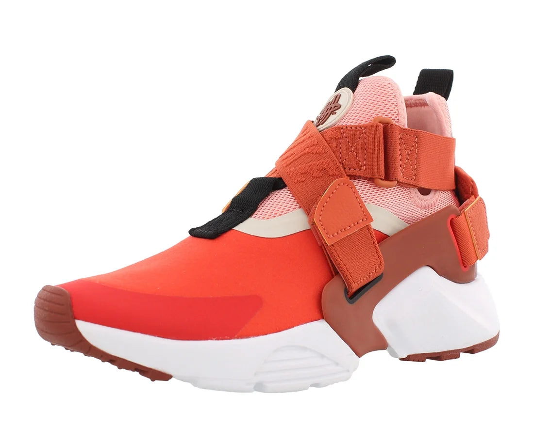 Nike Huarache City Girls Shoe Size 5.5, Color: Habanero Red/Mars Stone