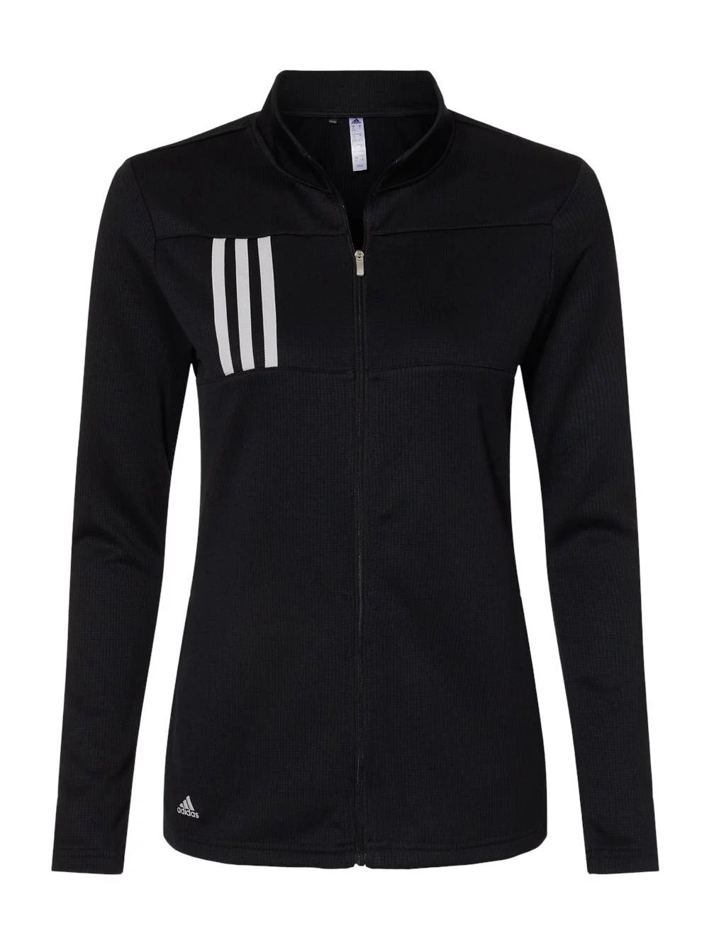 Adidas - Women's 3-Stripes Double Knit Full-Zip - A483 - Black/ Grey Two - Size: XL