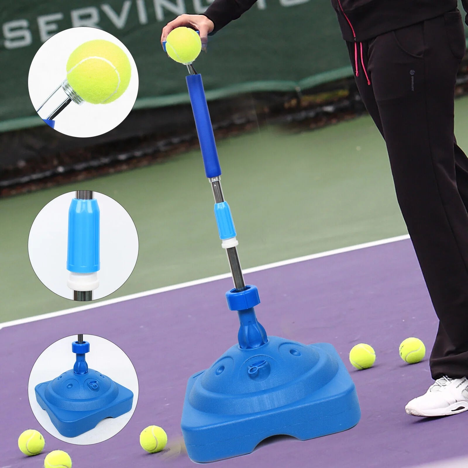 Adjustable Ball Hit Tennis Trainer Stamina Practice Tool Practice Hit Topspin